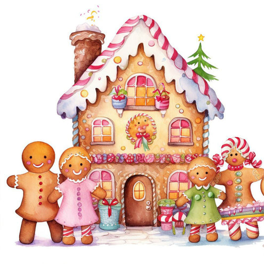 Christmas Cookie House - Full Round Drill Diamond Painting 30*30CM