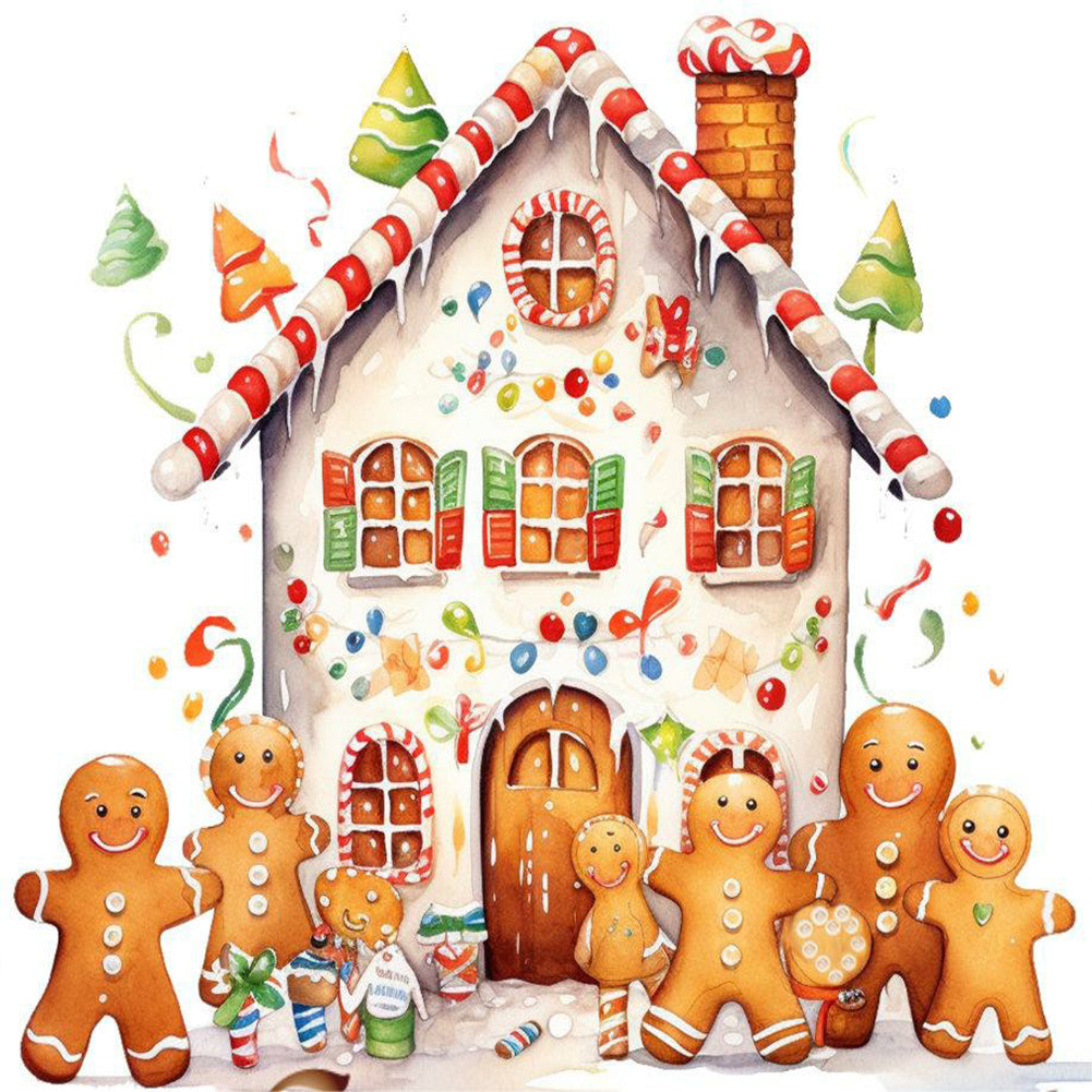 Christmas Cookie House - Full Round Drill Diamond Painting 30*30CM