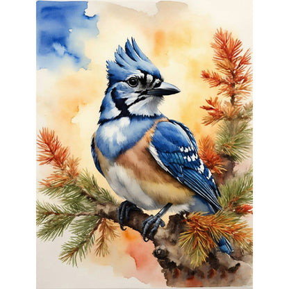 Woods Bluebird - Full Round Drill Diamond Painting 30*40CM