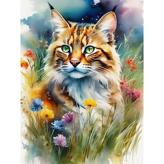 Forest Cat - Full Round Drill Diamond Painting 30*40CM