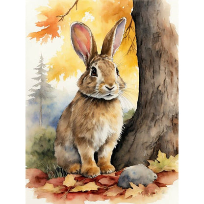 Woods Rabbit - Full Round Drill Diamond Painting 30*40CM