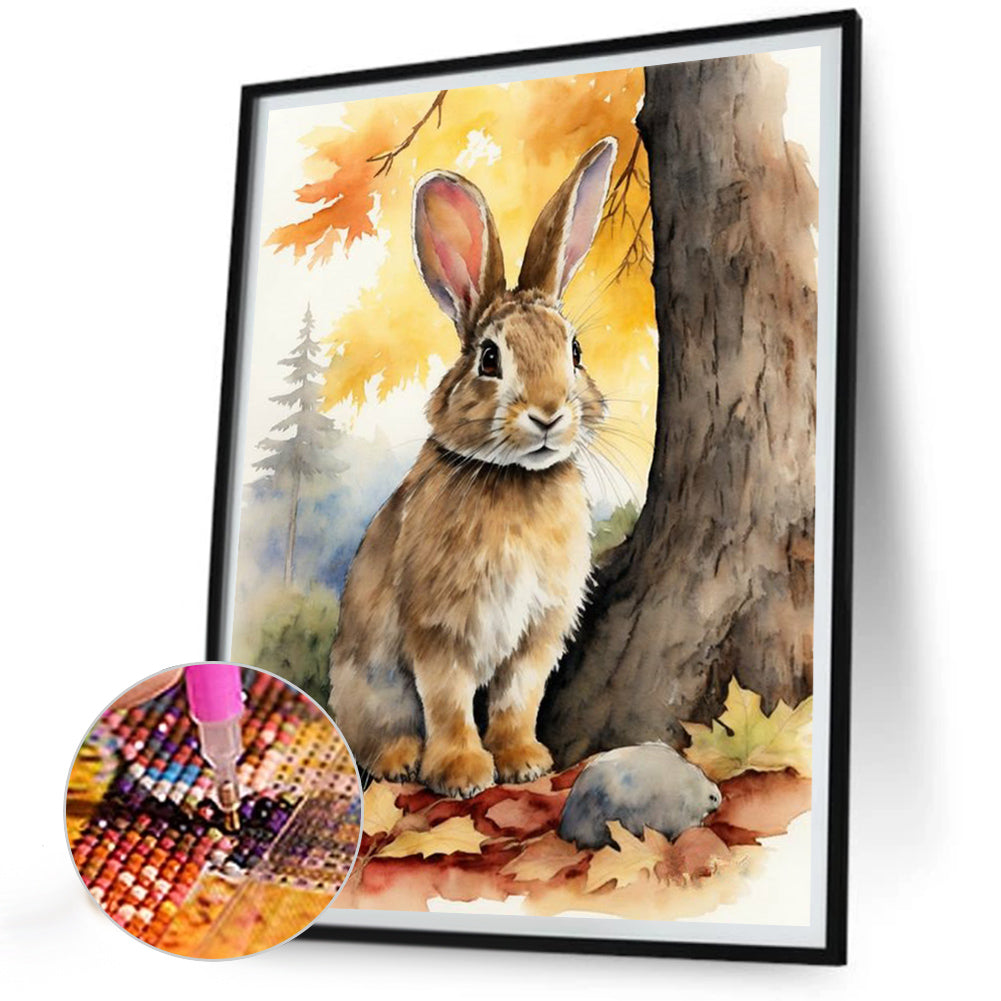 Woods Rabbit - Full Round Drill Diamond Painting 30*40CM