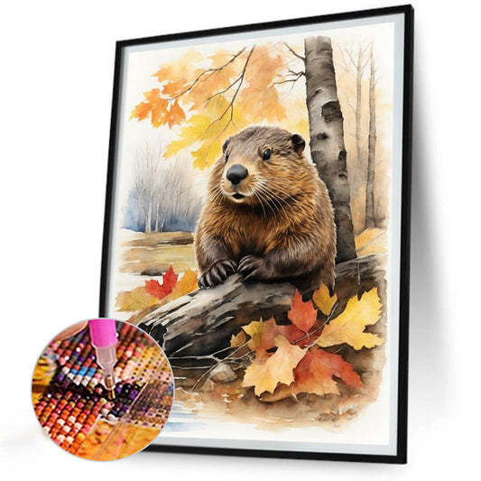 Woods Beaver - Full Round Drill Diamond Painting 30*40CM