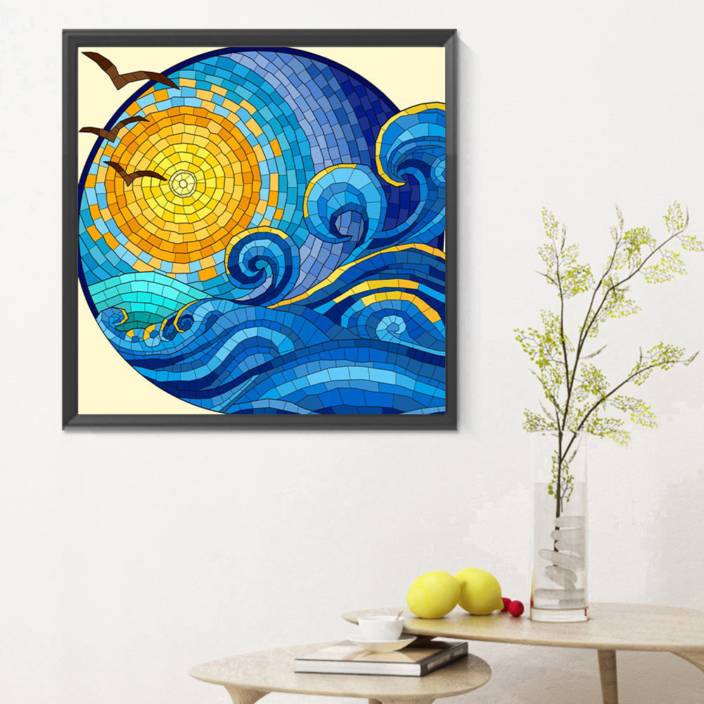 Rising Sun On The Sea - Full Round Drill Diamond Painting 30*30CM