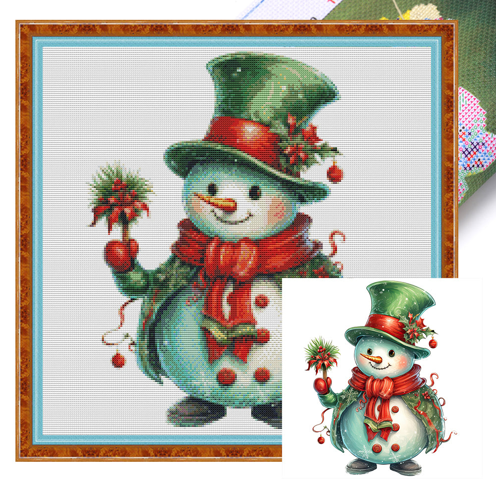 Christmas Snowman - 11CT Stamped Cross Stitch 50*50CM