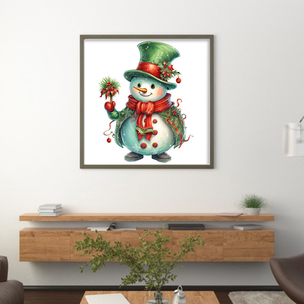 Christmas Snowman - 11CT Stamped Cross Stitch 50*50CM