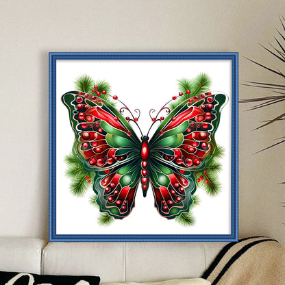 Retro Christmas Butterfly - 11CT Stamped Cross Stitch 50*50CM