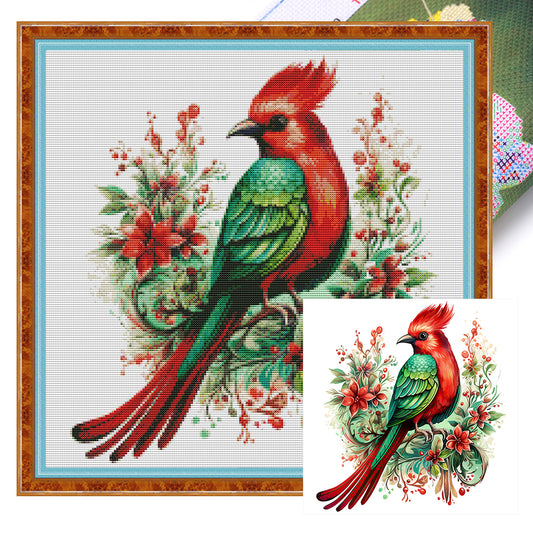 Retro Christmas Quetzal Bird - 11CT Stamped Cross Stitch 50*50CM