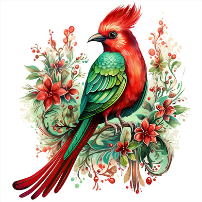 Retro Christmas Quetzal Bird - 11CT Stamped Cross Stitch 50*50CM