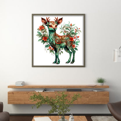 Retro Christmas Deer - 11CT Stamped Cross Stitch 50*50CM