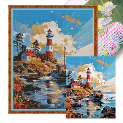 Seaside Lighthouse - 16CT Stamped Cross Stitch 50*60CM