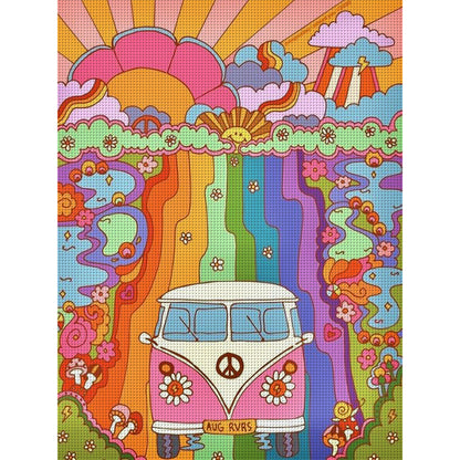 Colorful Truck - 11CT Stamped Cross Stitch 50*65CM