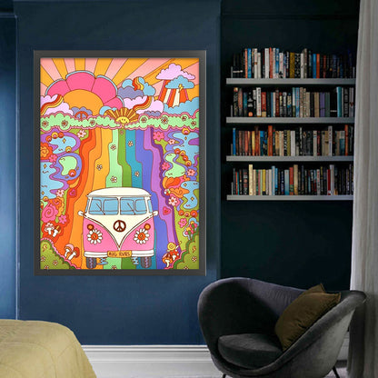 Colorful Truck - 11CT Stamped Cross Stitch 50*65CM