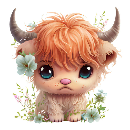 Flowers Animal Calf - Full Round Drill Diamond Painting 30*30CM