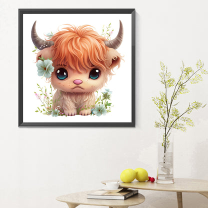 Flowers Animal Calf - Full Round Drill Diamond Painting 30*30CM
