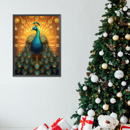 Gorgeous Peacock - Full Round Drill Diamond Painting 30*40CM