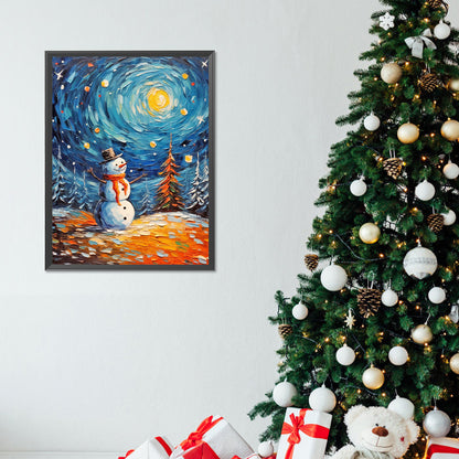 Snowman And Santa Claus - Full Round Drill Diamond Painting 30*40CM