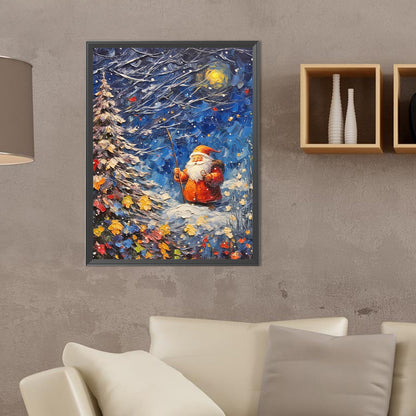 Snowman And Santa Claus - Full Round Drill Diamond Painting 30*40CM