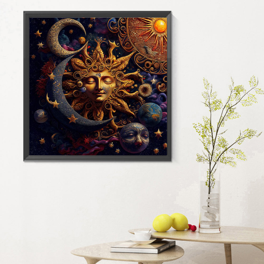 Sun And Moon - Full Round Drill Diamond Painting 30*30CM