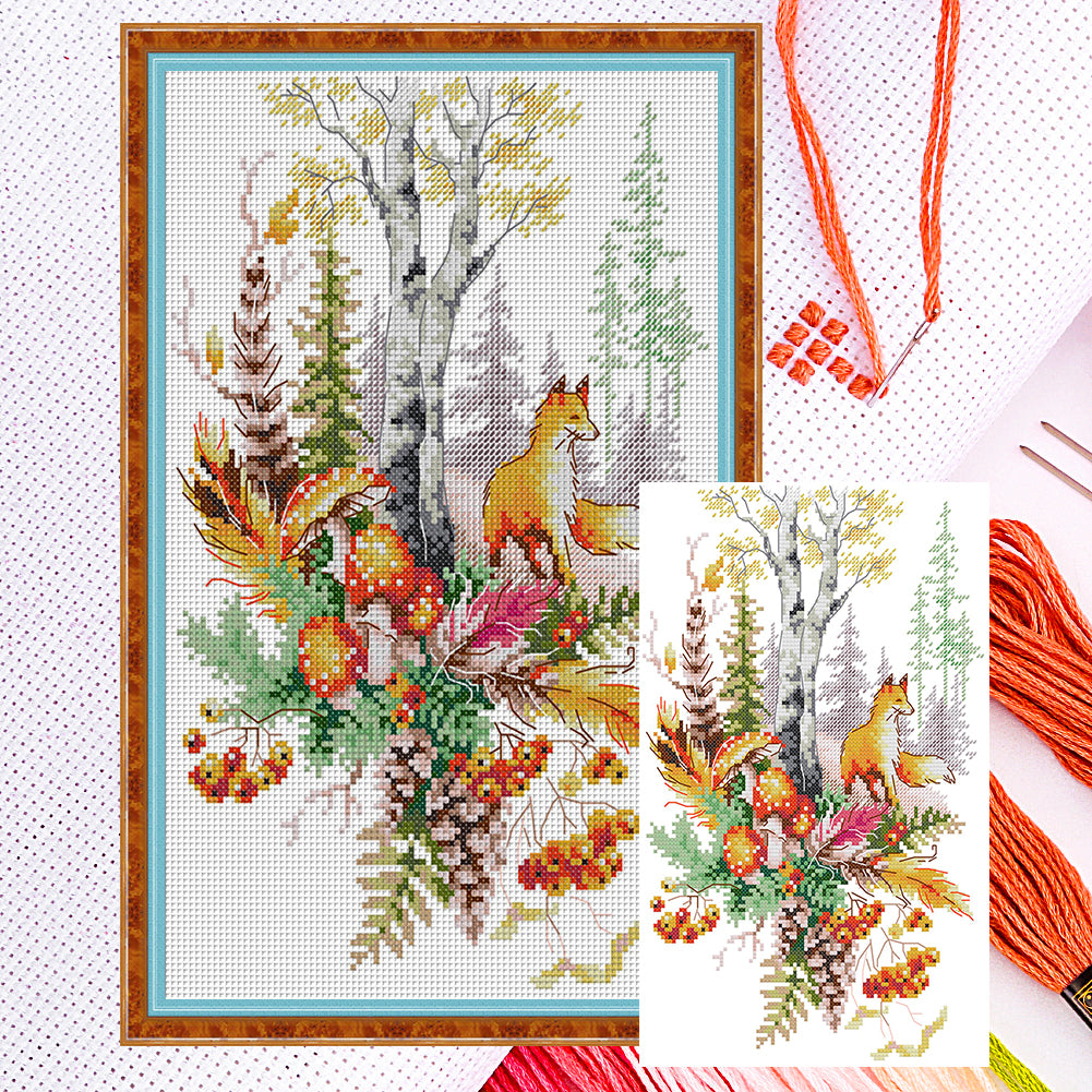 Autumn Forest Elf - 14CT Counted Cross Stitch 22*34CM(Joy Sunday)