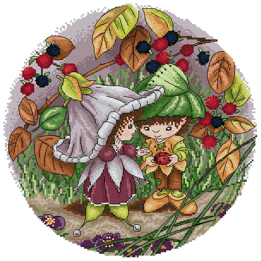 Flower Fairy 3 - 14CT Stamped Cross Stitch 35*35CM(Joy Sunday)