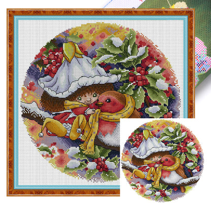 Flower Fairy 4 - 14CT Stamped Cross Stitch 35*35CM(Joy Sunday)