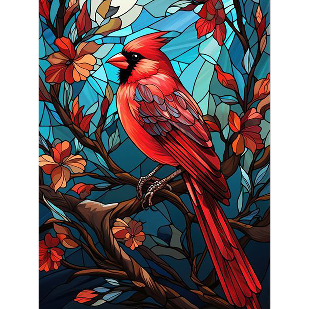 Glass Painting Cardinal - Full Round Drill Diamond Painting 30*40CM