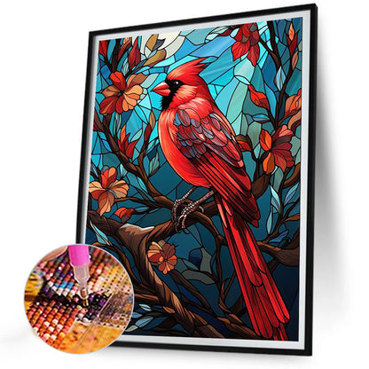 Glass Painting Cardinal - Full Round Drill Diamond Painting 30*40CM