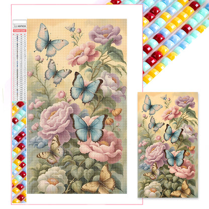 Flowers Butterflies - Full Square Drill Diamond Painting 40*70CM