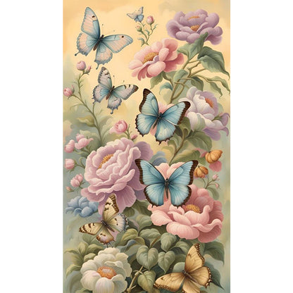 Flowers Butterflies - Full Square Drill Diamond Painting 40*70CM