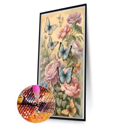 Flowers Butterflies - Full Square Drill Diamond Painting 40*70CM