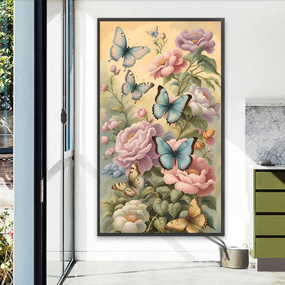 Flowers Butterflies - Full Square Drill Diamond Painting 40*70CM