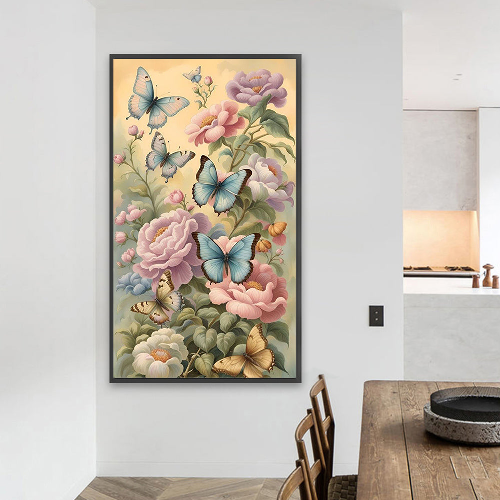 Flowers Butterflies - Full Square Drill Diamond Painting 40*70CM