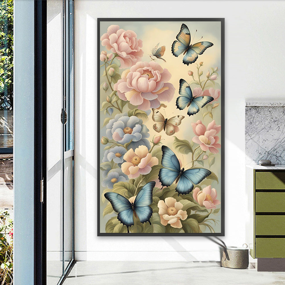 Flowers Butterflies - Full Square Drill Diamond Painting 40*70CM