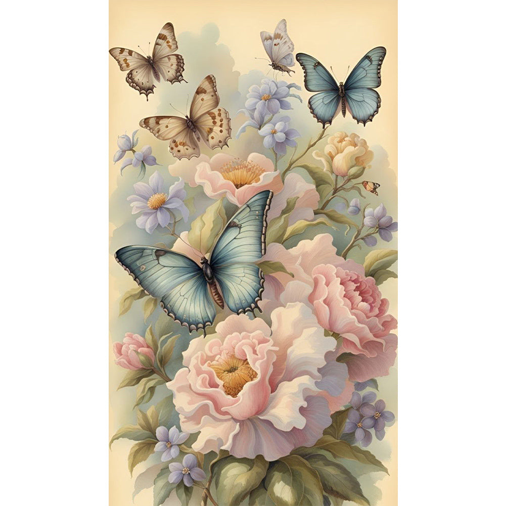 Flowers Butterflies - Full Square Drill Diamond Painting 40*70CM