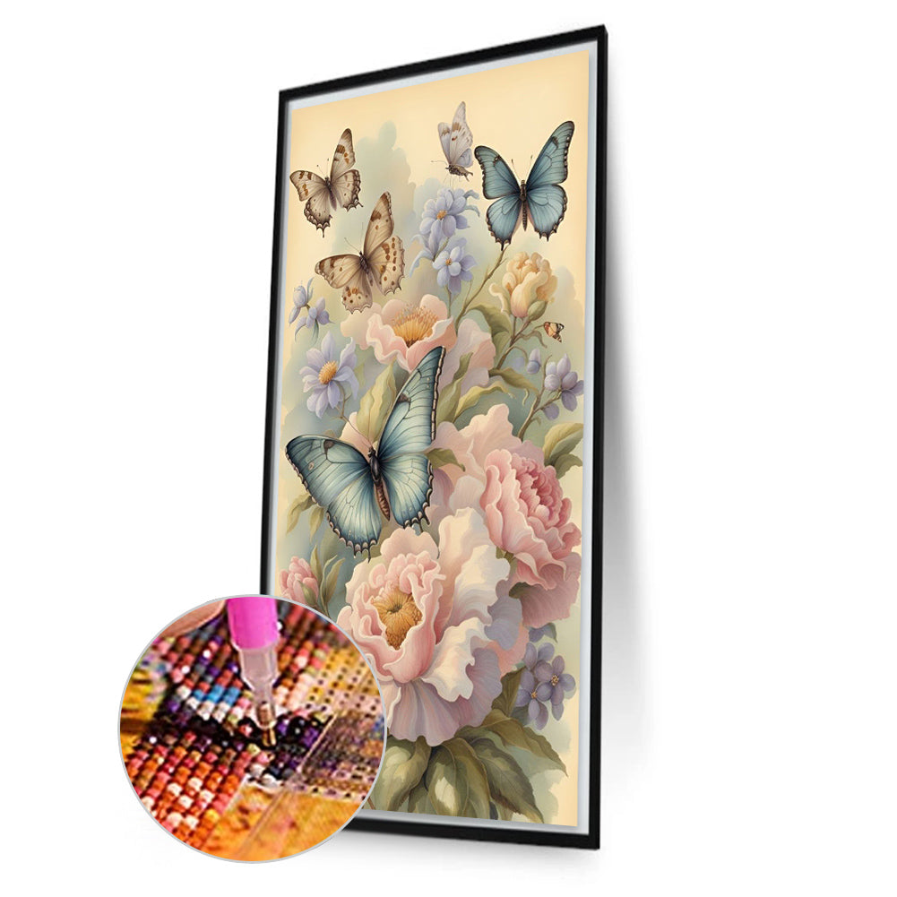 Flowers Butterflies - Full Square Drill Diamond Painting 40*70CM