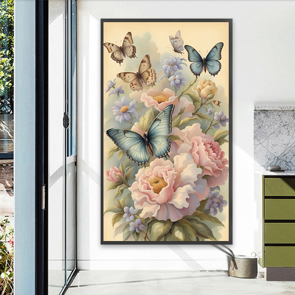 Flowers Butterflies - Full Square Drill Diamond Painting 40*70CM