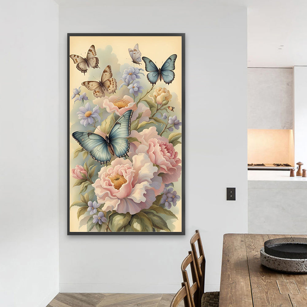 Flowers Butterflies - Full Square Drill Diamond Painting 40*70CM