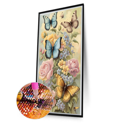 Flowers Butterflies - Full Square Drill Diamond Painting 40*70CM