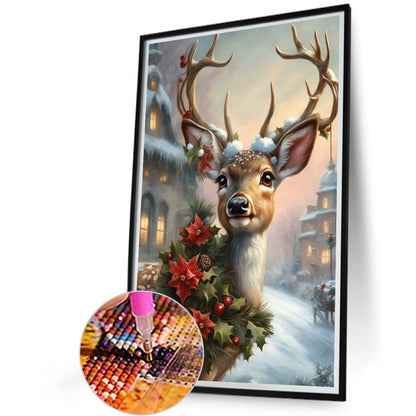 Christmas Sika Deer - Full Round Drill Diamond Painting 40*60CM