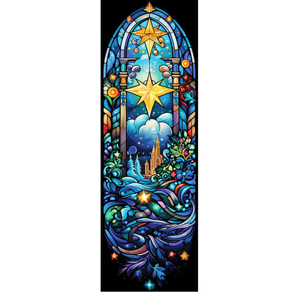 Glass Painting-Castle Under The Stars - 14CT Stamped Cross Stitch 40*50CM