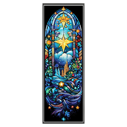 Glass Painting-Castle Under The Stars - 14CT Stamped Cross Stitch 40*50CM