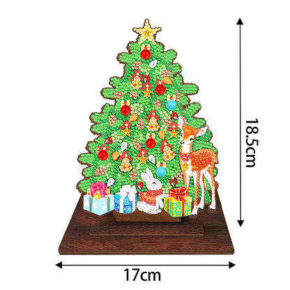 Wooden Xmas Tree Desktop Diamond Art Kits for Xmas Table Office Home Decor (01)