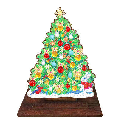 Wooden Xmas Tree Desktop Diamond Art Kits for Xmas Table Office Home Decor (02)