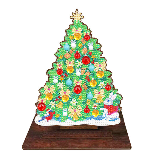 Wooden Xmas Tree Desktop Diamond Art Kits for Xmas Table Office Home Decor (02)