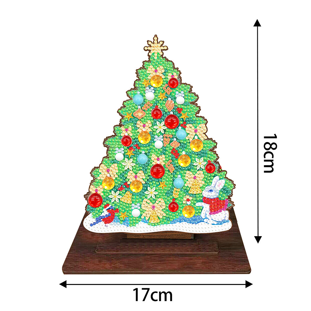 Wooden Xmas Tree Desktop Diamond Art Kits for Xmas Table Office Home Decor (02)