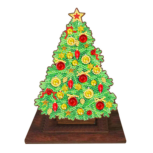 Wooden Xmas Tree Desktop Diamond Art Kits for Xmas Table Office Home Decor (03)