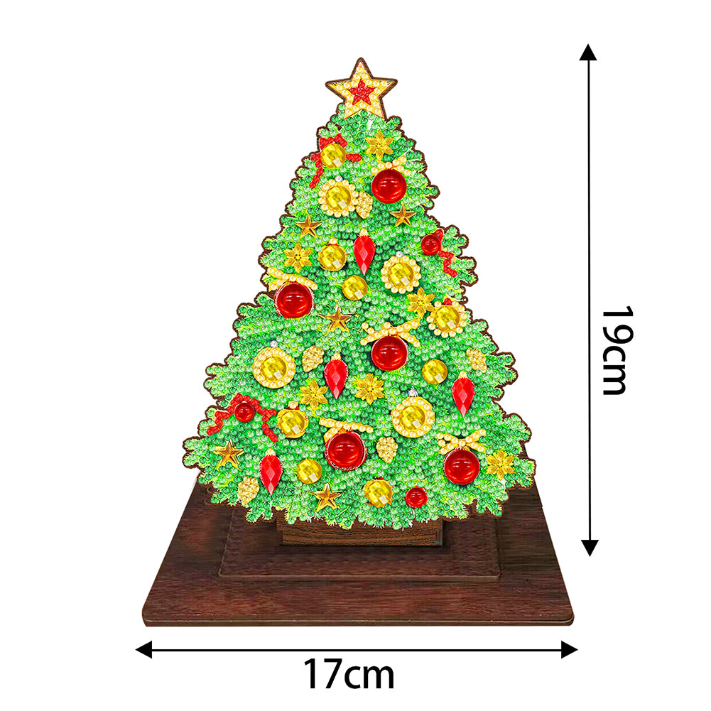 Wooden Xmas Tree Desktop Diamond Art Kits for Xmas Table Office Home Decor (03)