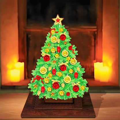 Wooden Xmas Tree Desktop Diamond Art Kits for Xmas Table Office Home Decor (03)