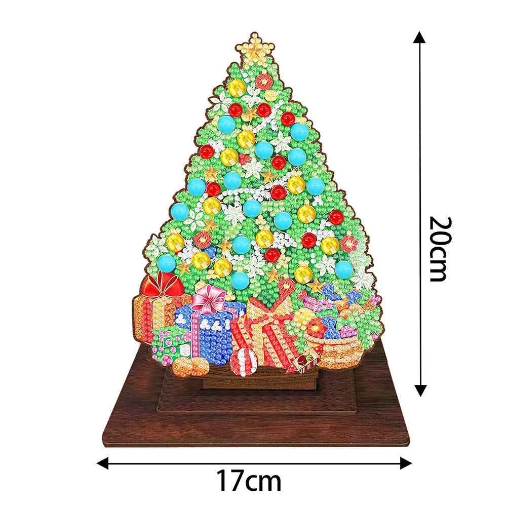 Wooden Xmas Tree Desktop Diamond Art Kits for Xmas Table Office Home Decor (04)